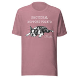 Emotional Support Potato Boston Terrier Dog Unisex T-Shirt . Heather Orchid
