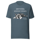 Emotional Support Potato Boston Terrier Dog Unisex T-Shirt . Heather Slate