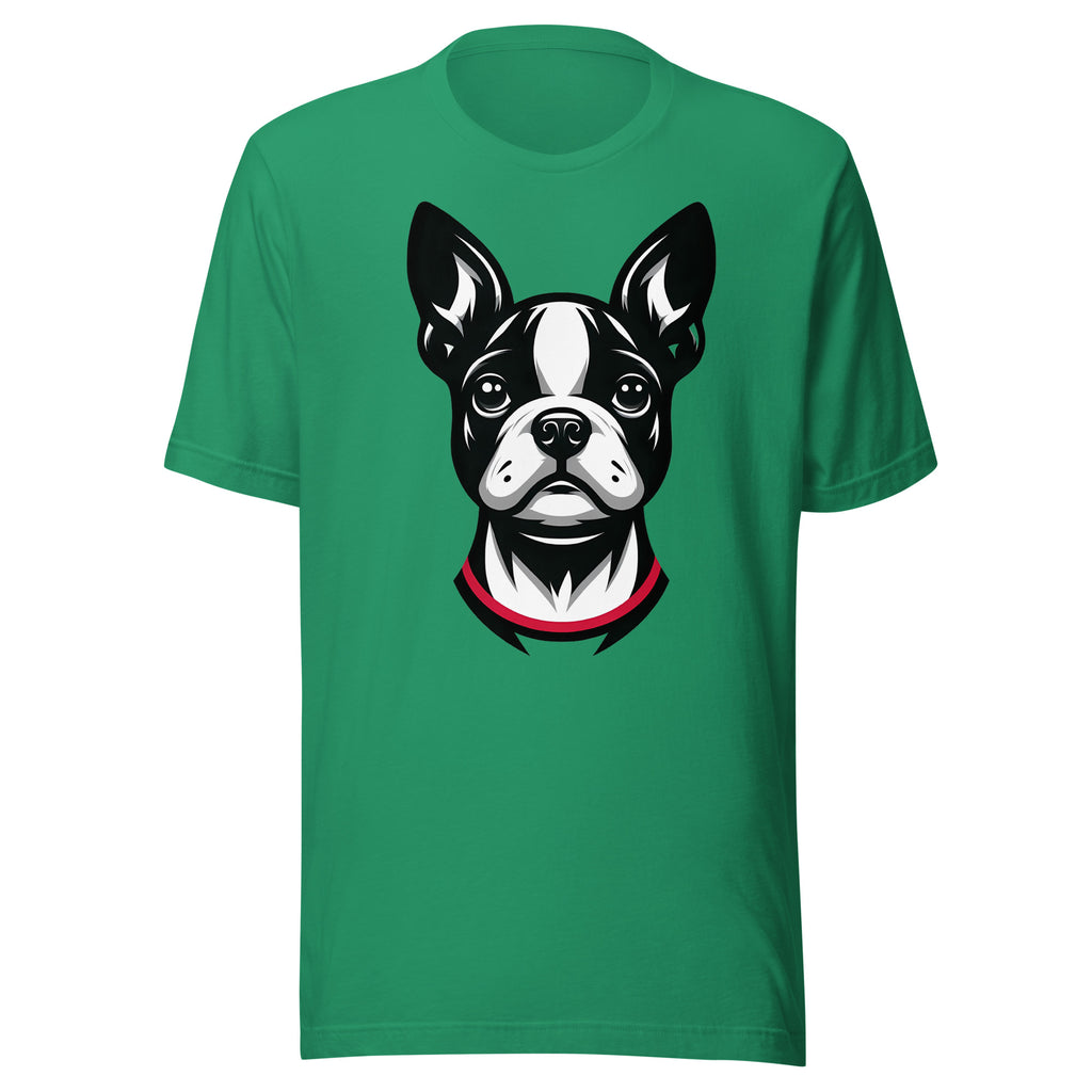 Minimalist Boston Terrier Face Design Unisex T-Shirt