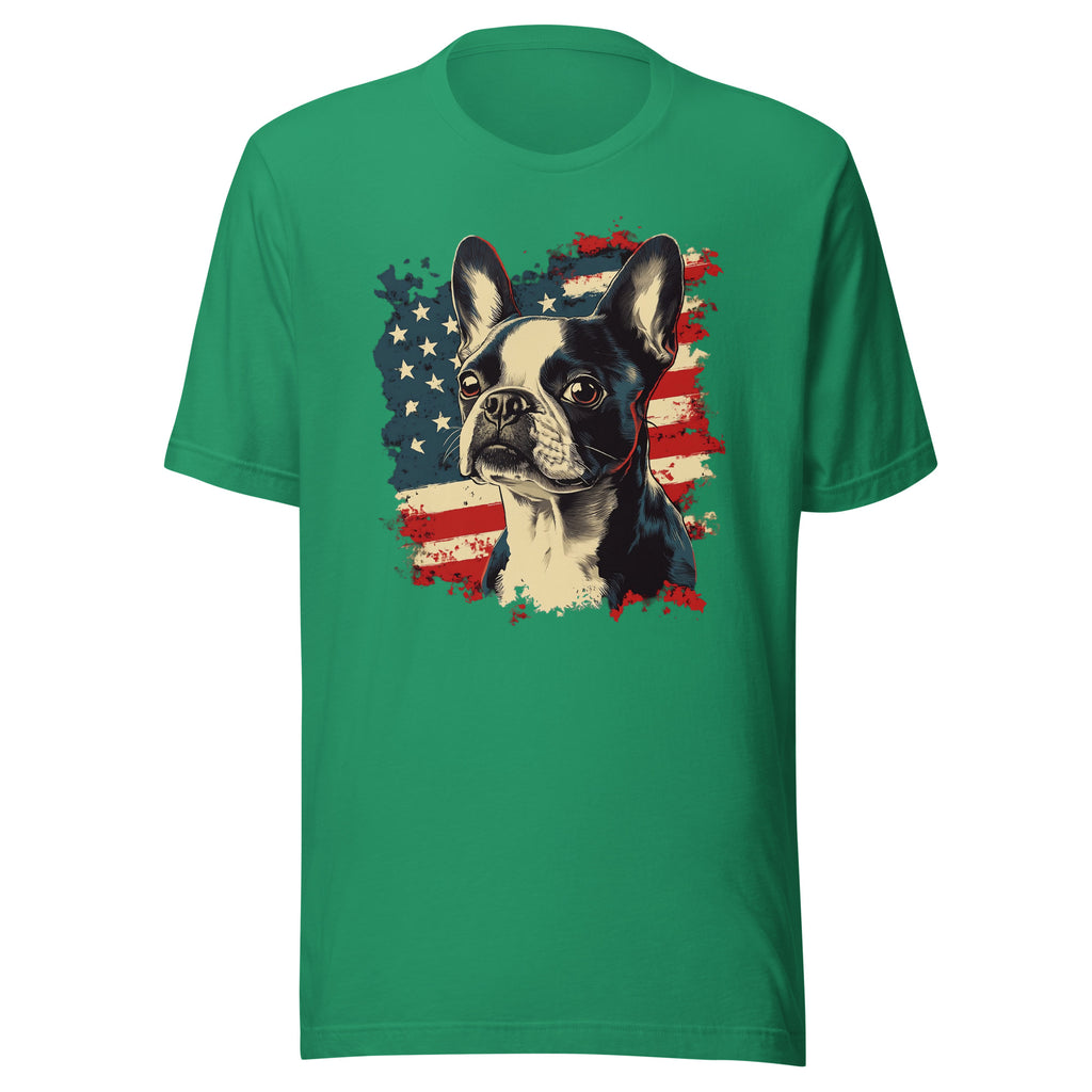 Patriotic Boston Terrier USA Flag Unisex T-Shirt