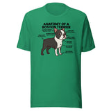 Boston Terrier Anatomy Illustrated Unisex T-Shirt . Kelly