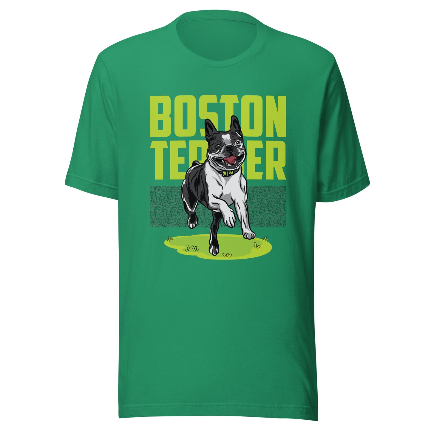 Happy Boston Terrier T-Shirt . Kelly