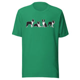 4 Boston Terrier Poses Unisex T-Shirt . Kelly