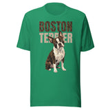 Brindle Boston Terrier Dog Unisex T-Shirt . Kelly