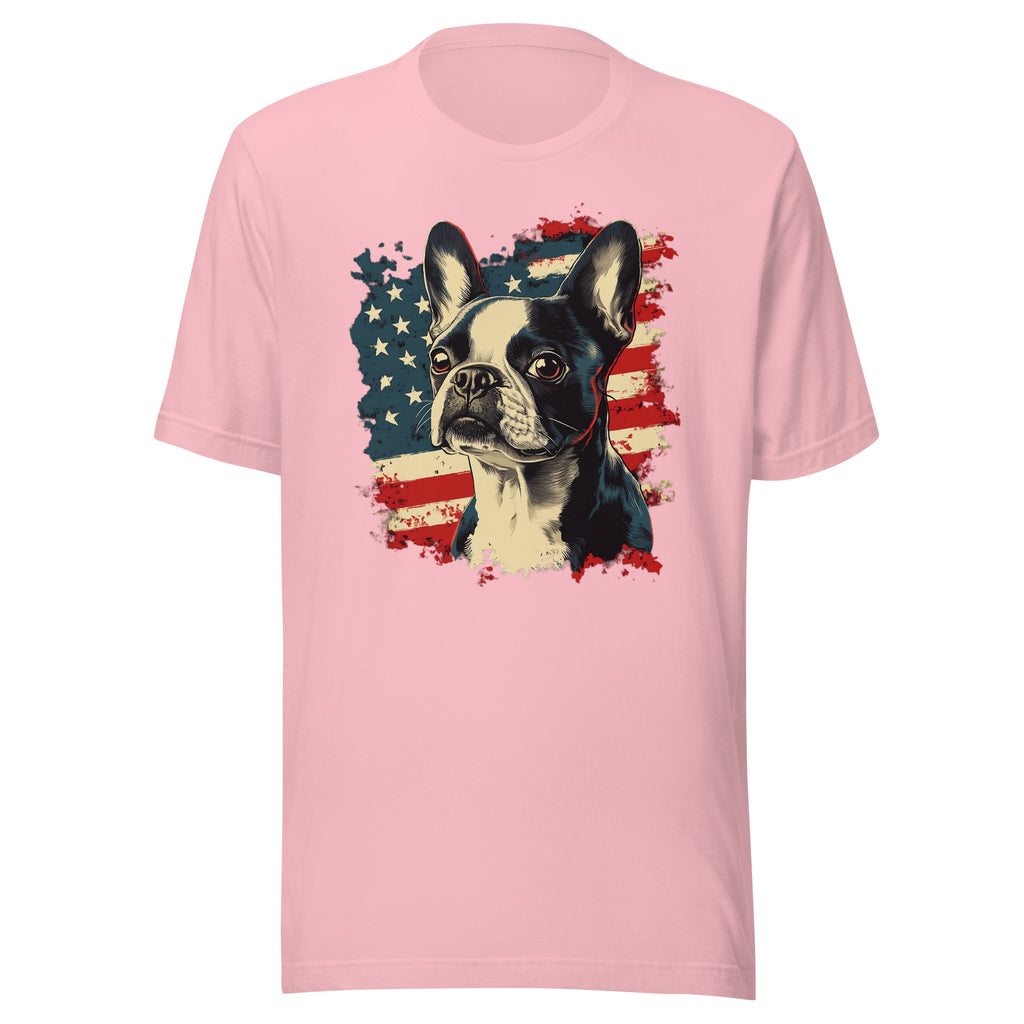 Patriotic Boston Terrier USA Flag Unisex T-Shirt