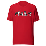 4 Boston Terrier Poses Unisex T-Shirt . Red