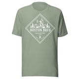 Boston Bred Adventure Led – Outdoor And Hiking Dog Lover Unisex T-Shirt . Sage