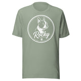 Personalized Dog Silhouette Unisex T-Shirt with Custom Name & Tagline . Sage