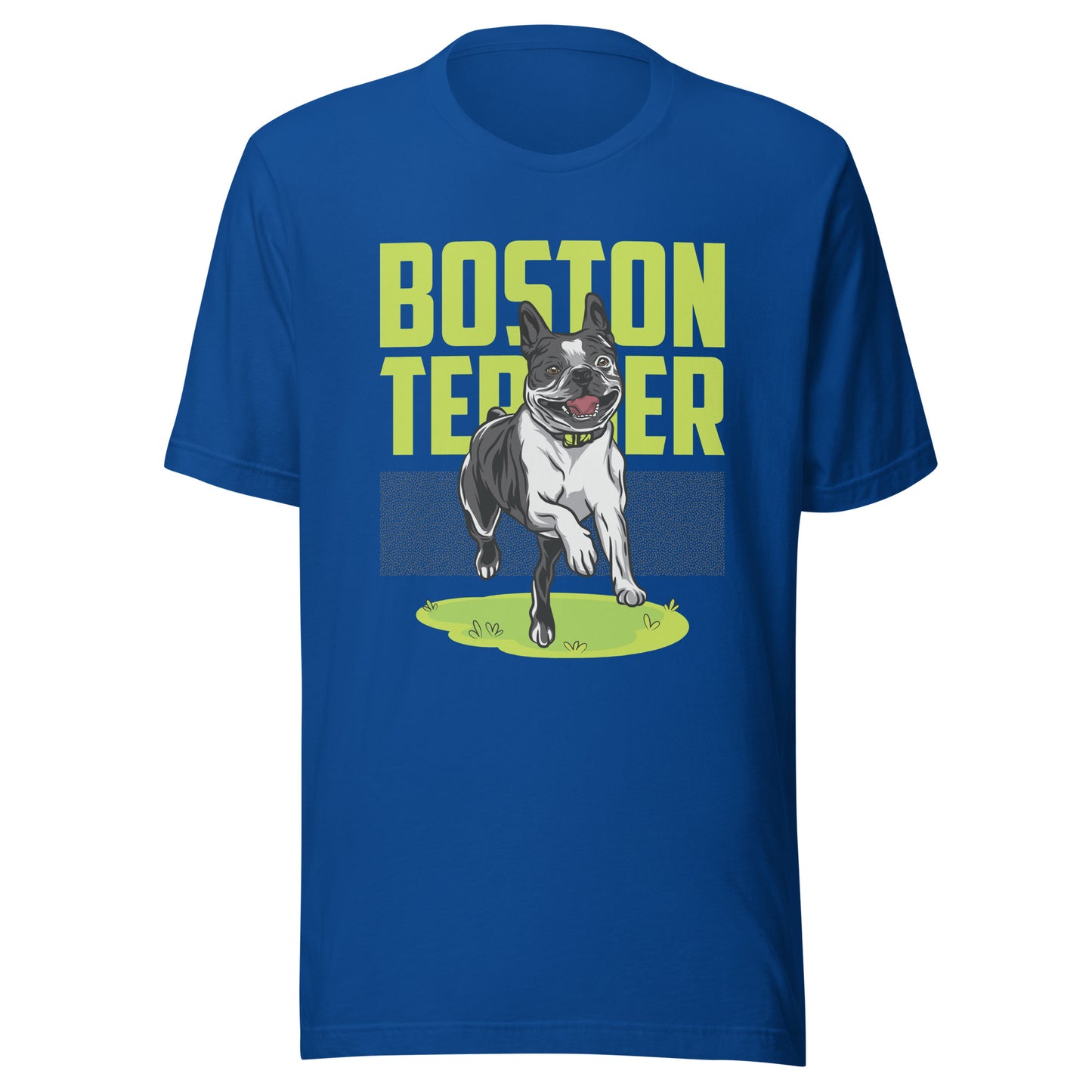 Happy Boston Terrier T-Shirt . True Royal