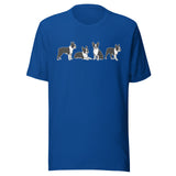 4 Boston Terrier Poses Unisex T-Shirt . True Royal
