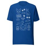 Boston Terrier Doodle Dog Lover Unisex T-Shirt . True Royal