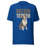 Brindle Boston Terrier Dog Unisex T-Shirt . True Royal