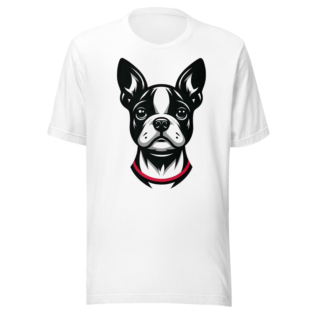 Minimalist Boston Terrier Face Design Unisex T-Shirt