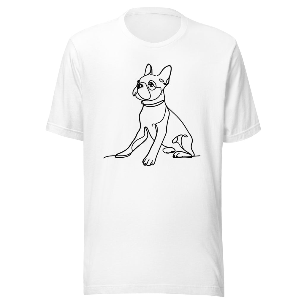 Line Drawn Boston Terrier Dog Unisex T-Shirt