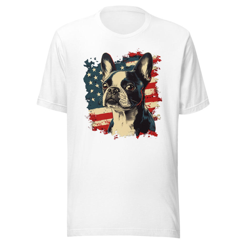 Patriotic Boston Terrier USA Flag Unisex T-Shirt