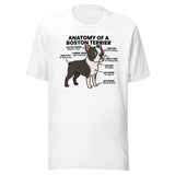Boston Terrier Anatomy Illustrated Unisex T-Shirt . White