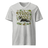 Frog Mode Boston Terrier Dog Unisex Short Sleeve V-Neck T-Shirt . Athletic Heather