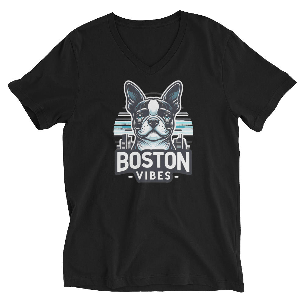 Boston Vibes Unisex Short Sleeve V-Neck T-Shirt