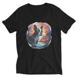 Artistic Representation Of A Boston Terrier Unisex Short Sleeve V-Neck T-Shirt