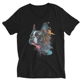 Boston Terrier Art Unisex Short Sleeve V-Neck T-Shirt