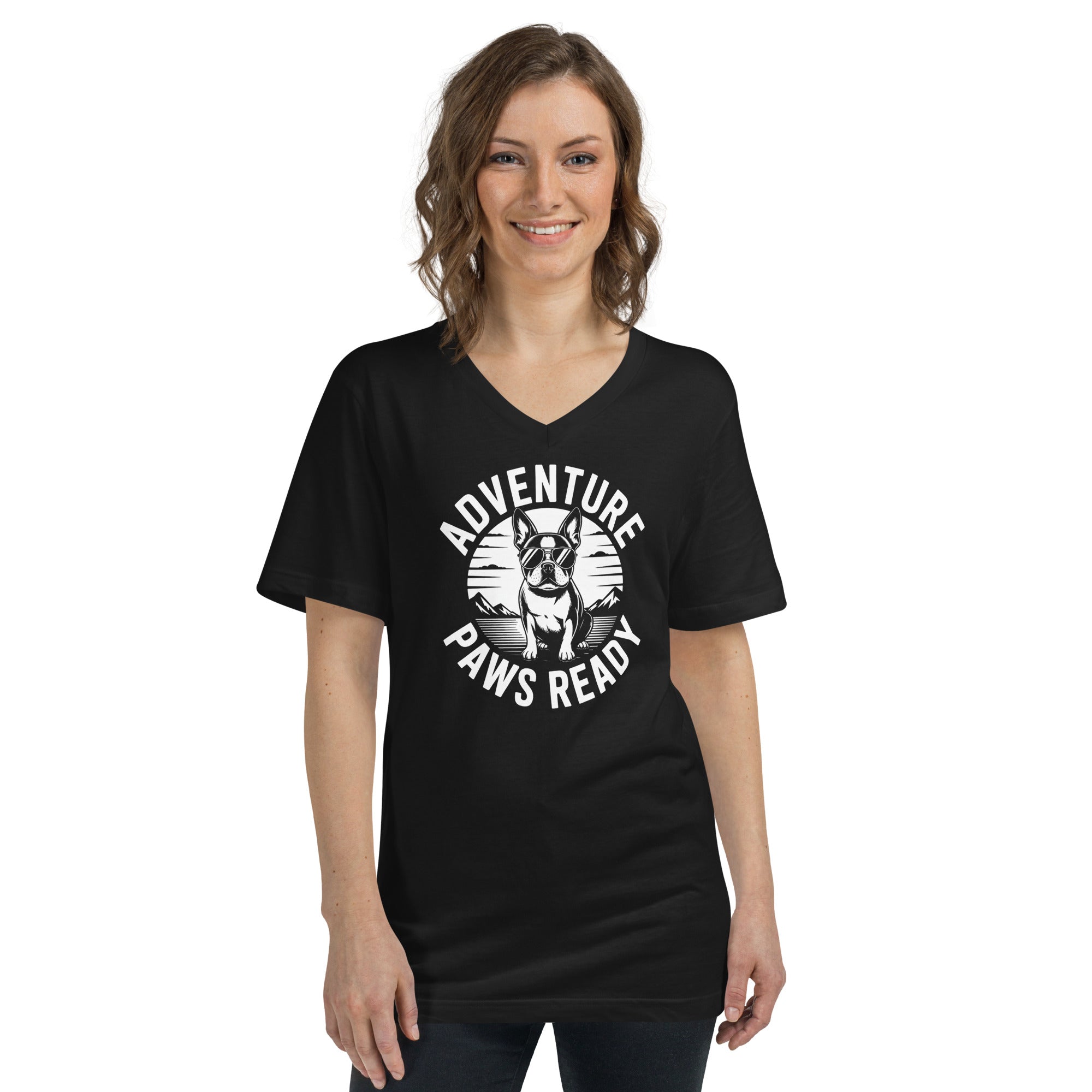 Adventure Paws Ready Unisex Short Sleeve V-Neck T-Shirt .