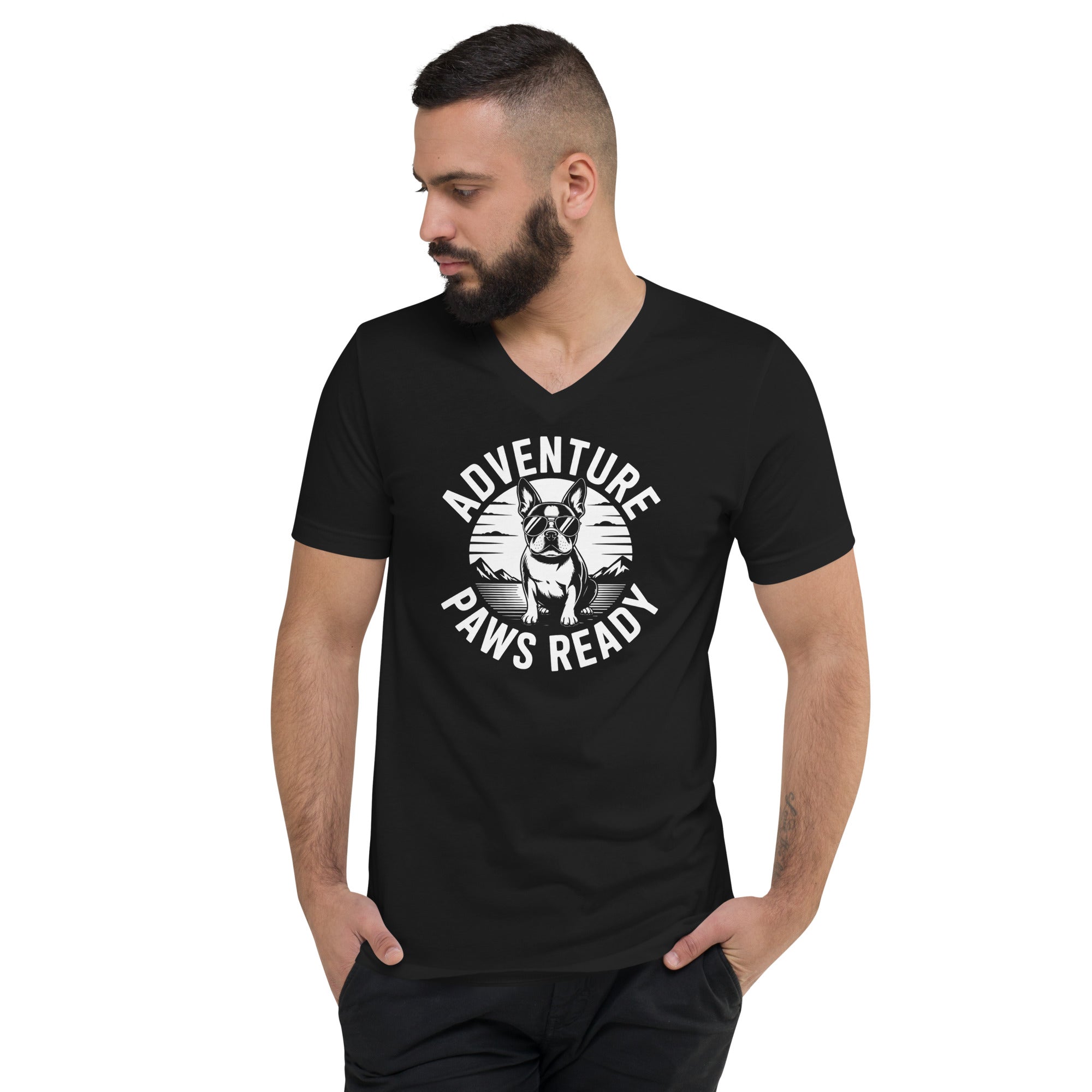 Adventure Paws Ready Unisex Short Sleeve V-Neck T-Shirt .