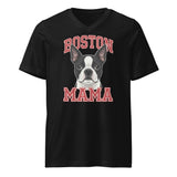 Boston Mama Unisex Short Sleeve V-Neck T-Shirt . Black