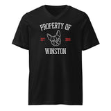 Property Of My Dog Custom Unisex Short Sleeve V-Neck T-Shirt . Black