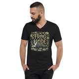 Frog Mode Boston Terrier Dog Unisex Short Sleeve V-Neck T-Shirt .