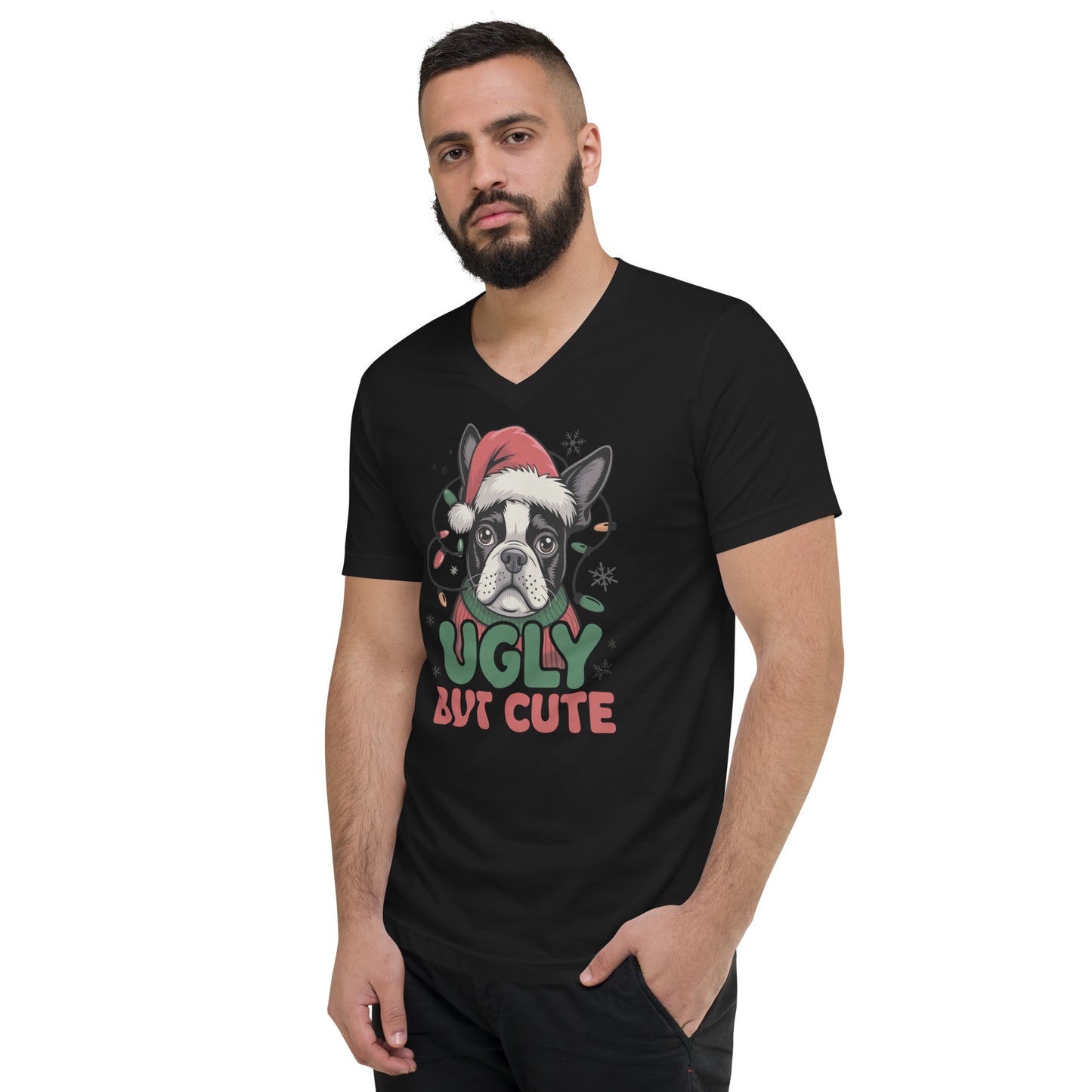 Ugly But Cute Unisex Short Sleeve V-Neck T-Shirt .
