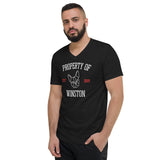 Property Of My Dog Custom Unisex Short Sleeve V-Neck T-Shirt .