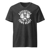 Adventure Paws Ready Unisex Short Sleeve V-Neck T-Shirt . Dark Grey Heather