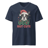 Ugly But Cute Unisex Short Sleeve V-Neck T-Shirt . Navy