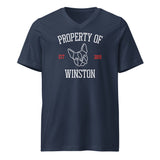 Property Of My Dog Custom Unisex Short Sleeve V-Neck T-Shirt . Navy
