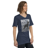 Boston Streetwear Unisex Short Sleeve V-Neck T-Shirt .