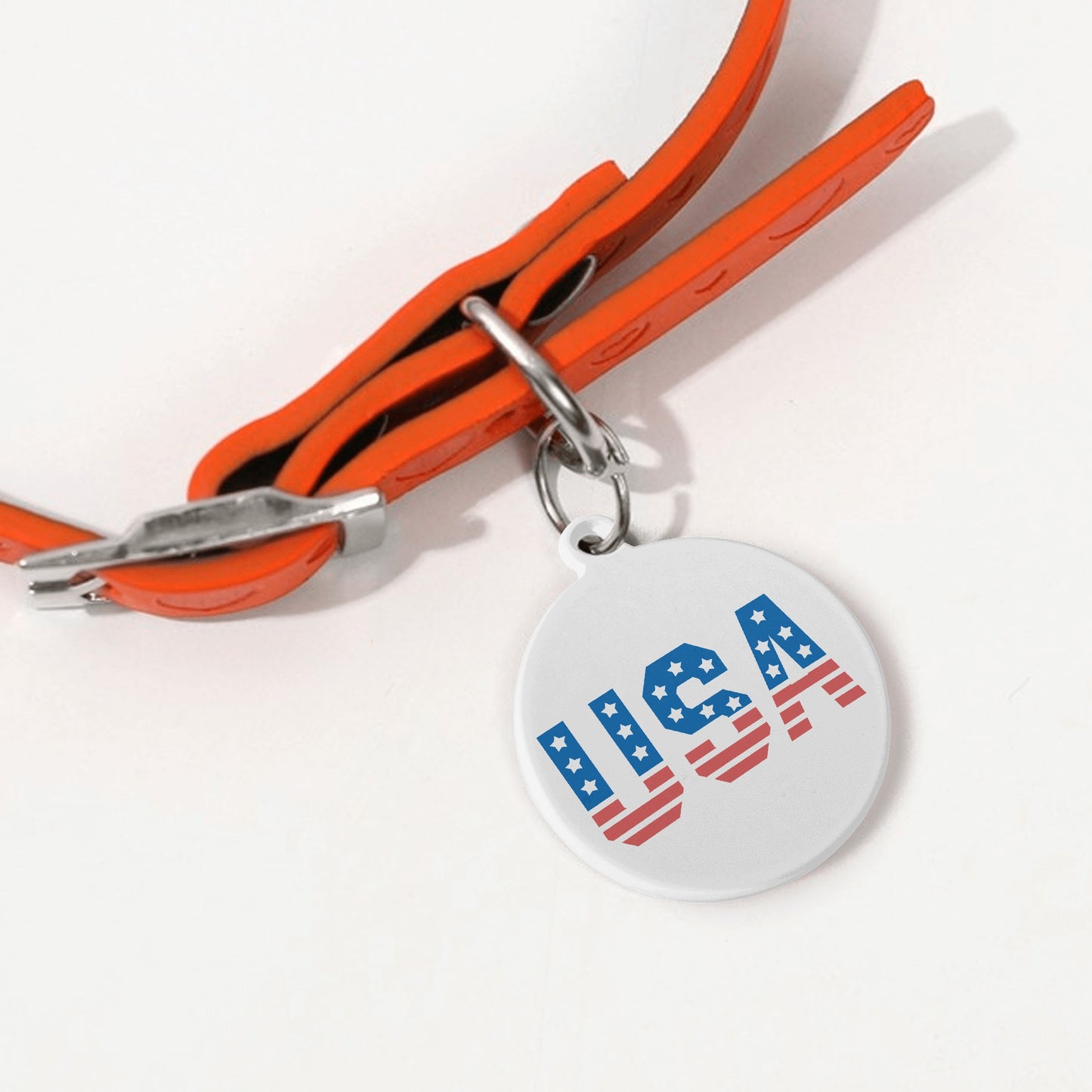 United States USA Personalized  Laser Metal Alloy Dog ID Tag