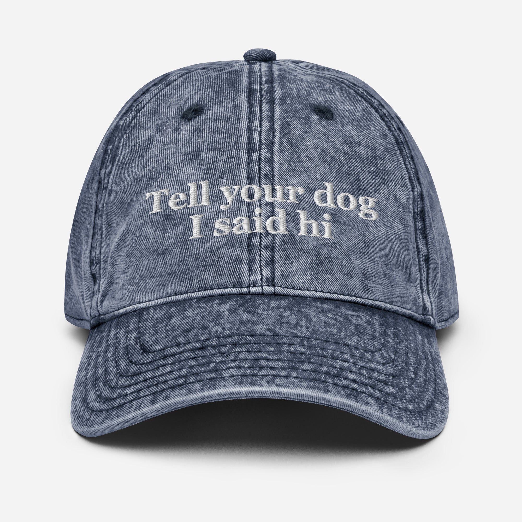 Tell Your Dog I said Hi Vintage Cotton Twill Cap