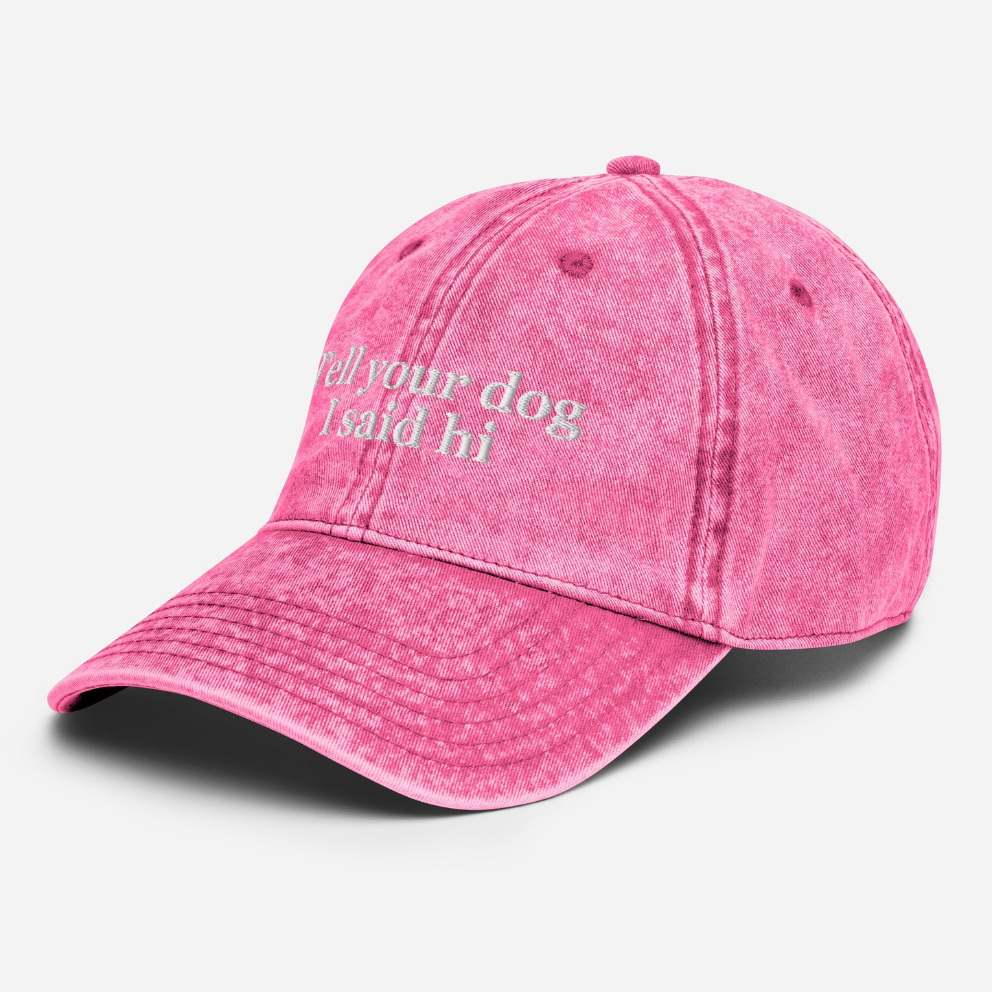 Tell Your Dog I said Hi Vintage Cotton Twill Cap