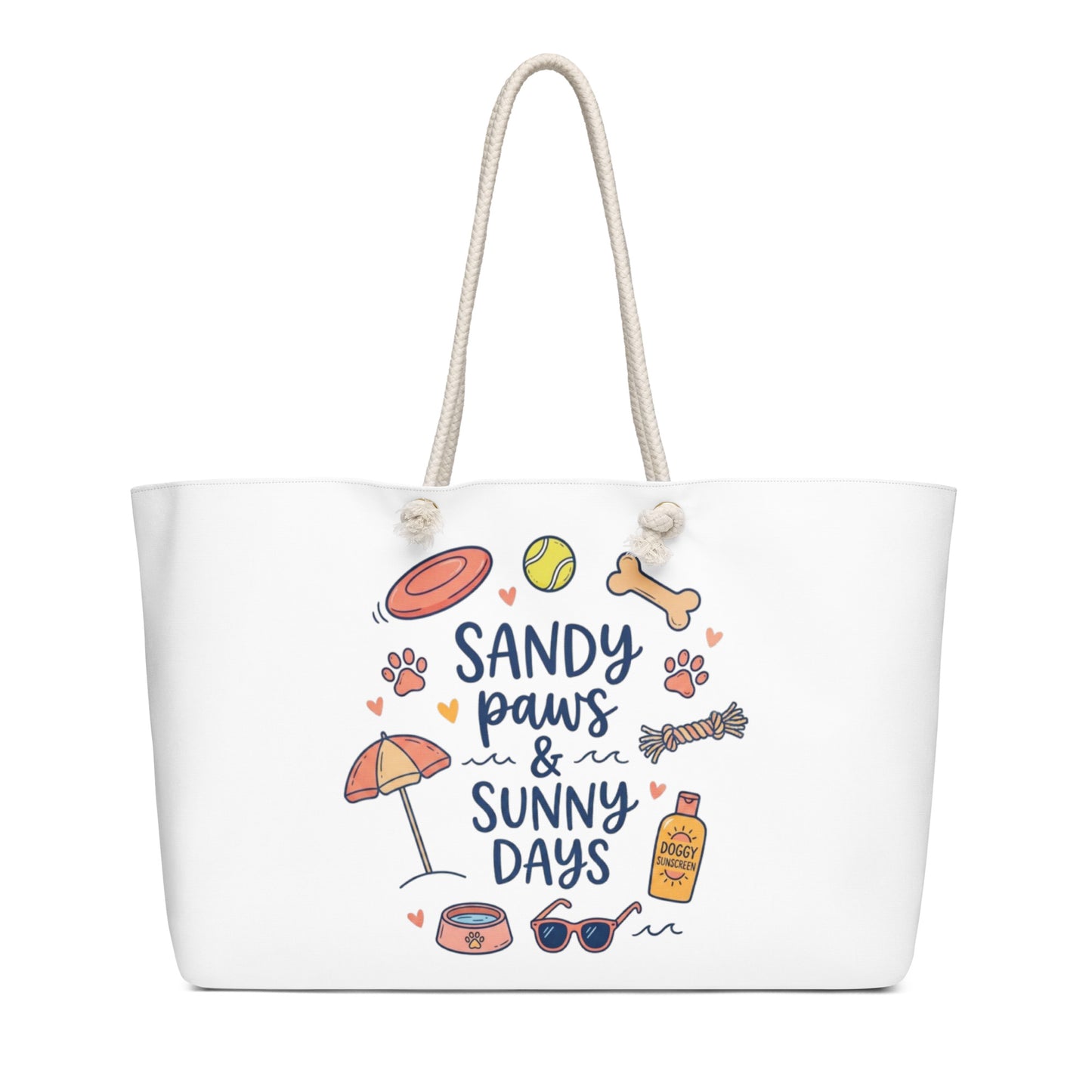Sandy Paws & Sunny Days Oversized Weekender Bag .