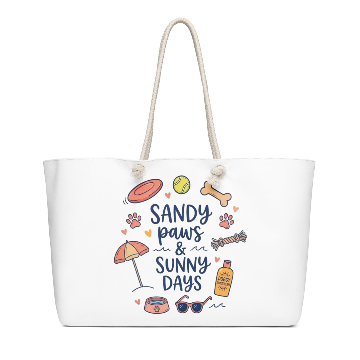 Sandy Paws & Sunny Days Oversized Weekender Bag . Default Title