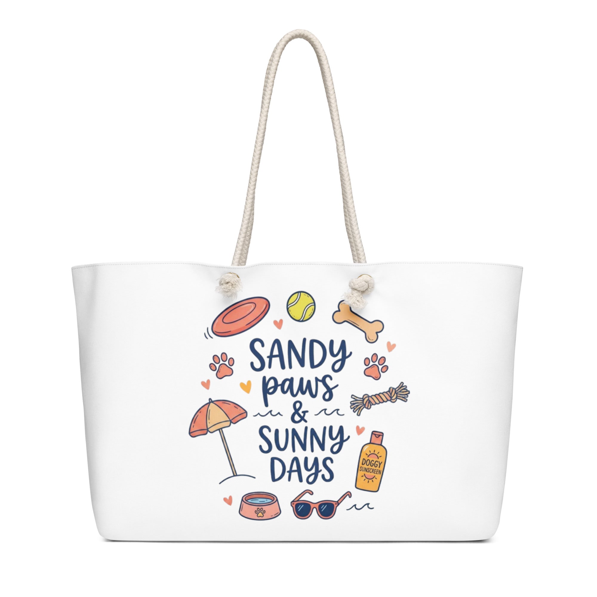 Sandy Paws & Sunny Days Oversized Weekender Bag . Default Title