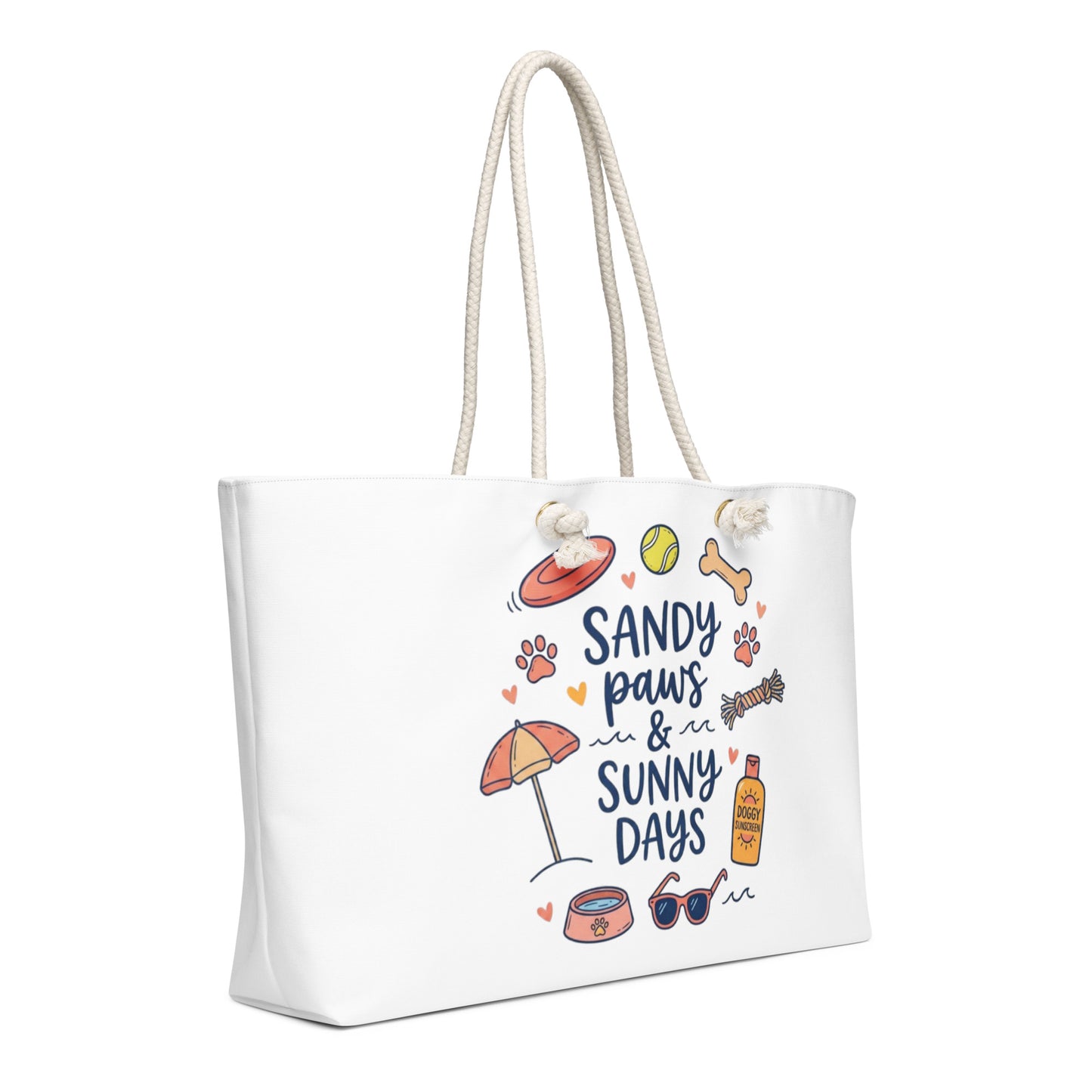 Sandy Paws & Sunny Days Oversized Weekender Bag .