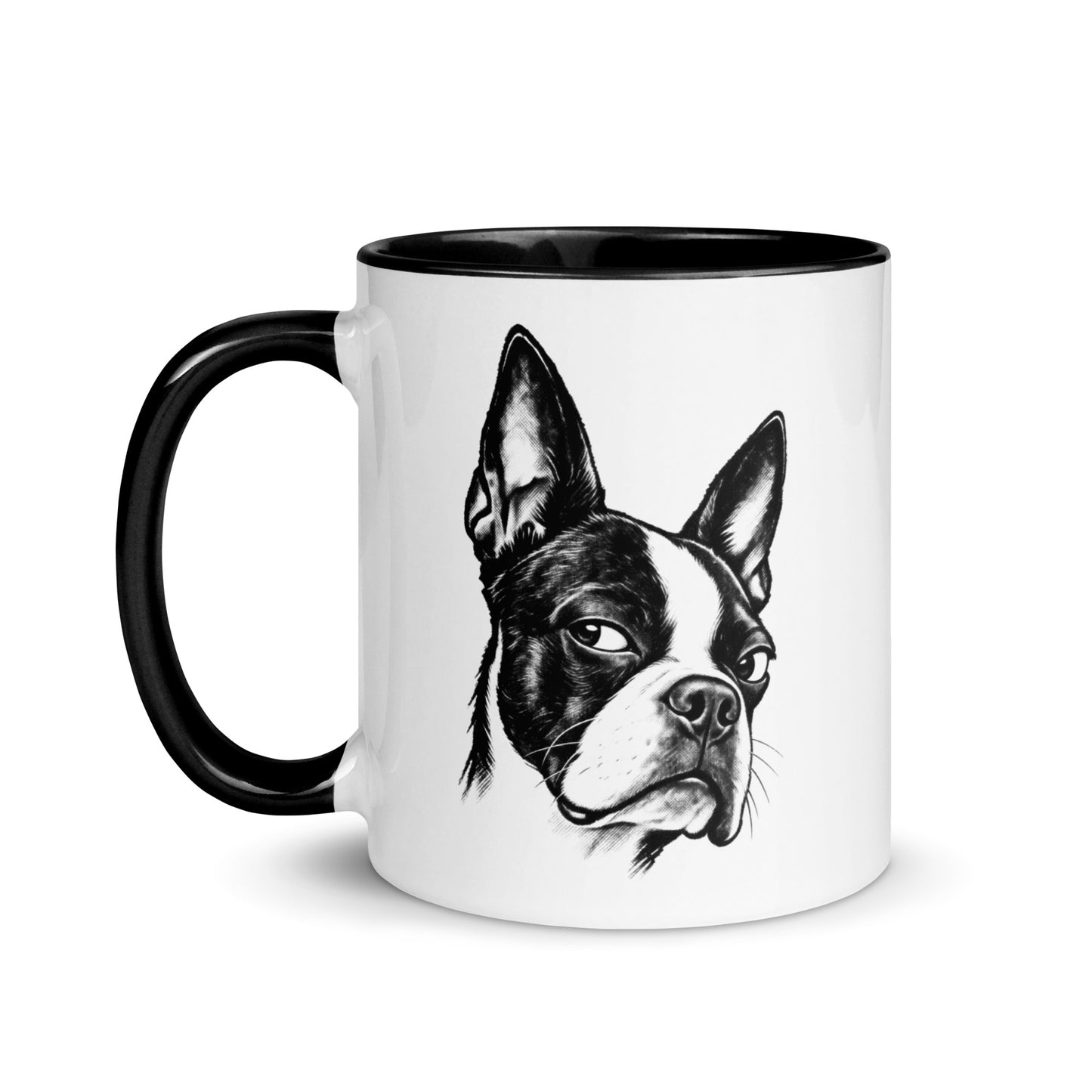 Suspicious Side Eye Boston Terrier Mug . 11 oz