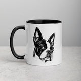 Suspicious Side Eye Boston Terrier Mug .