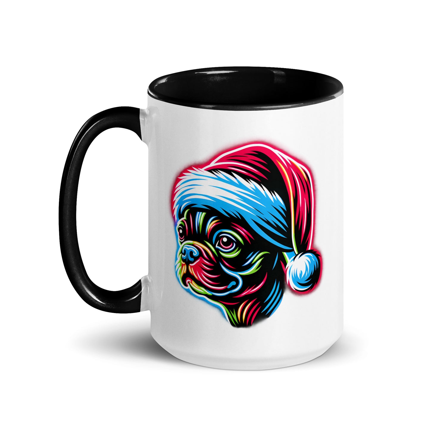 Bright Boston Holiday - Santa Pup Style Mug with Color Inside