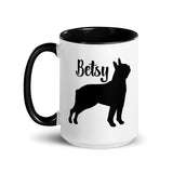 Custom Name with Boston Terrier Silhouette Mug with Color Inside