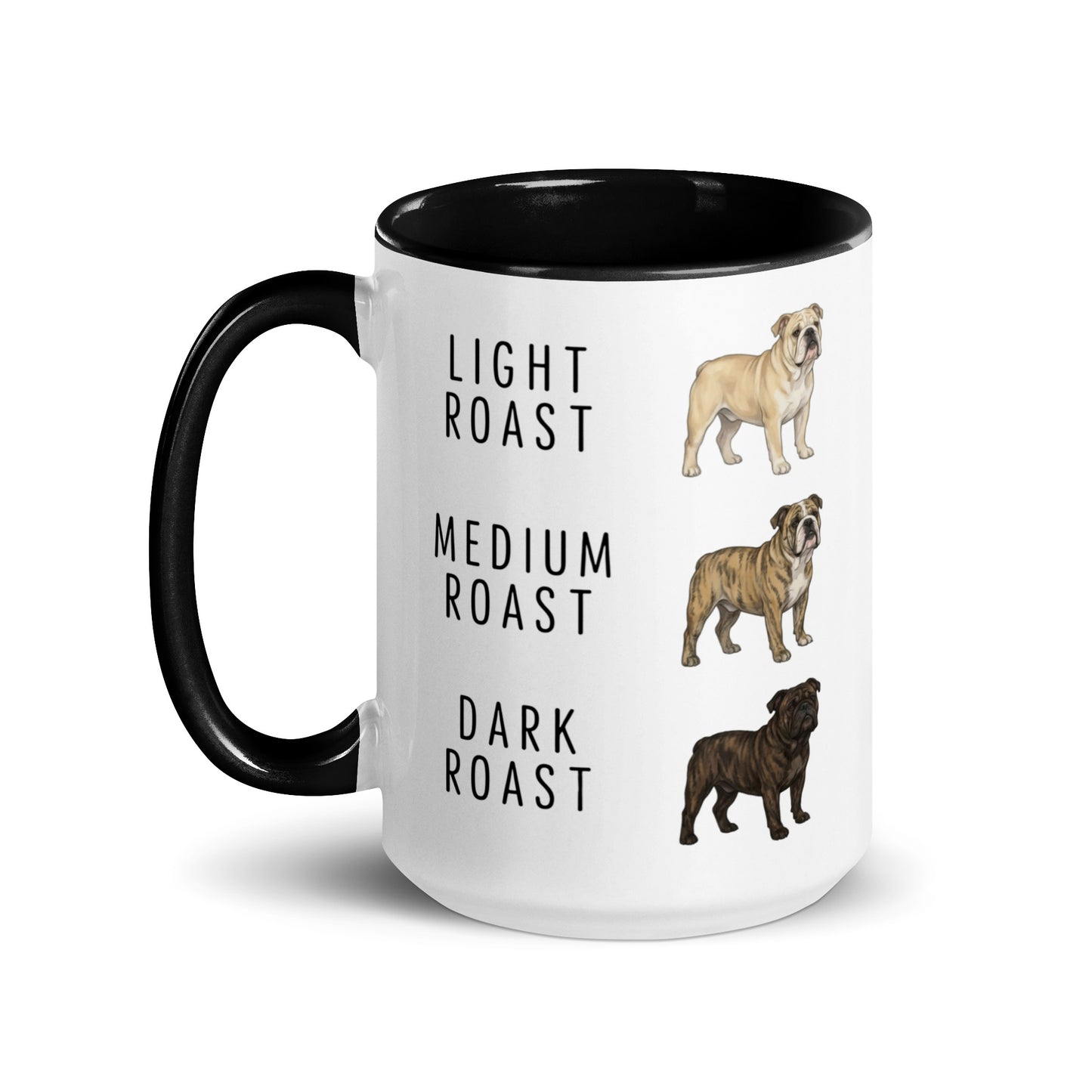 English Bulldog Coffee Roast Mug . Black 15 oz