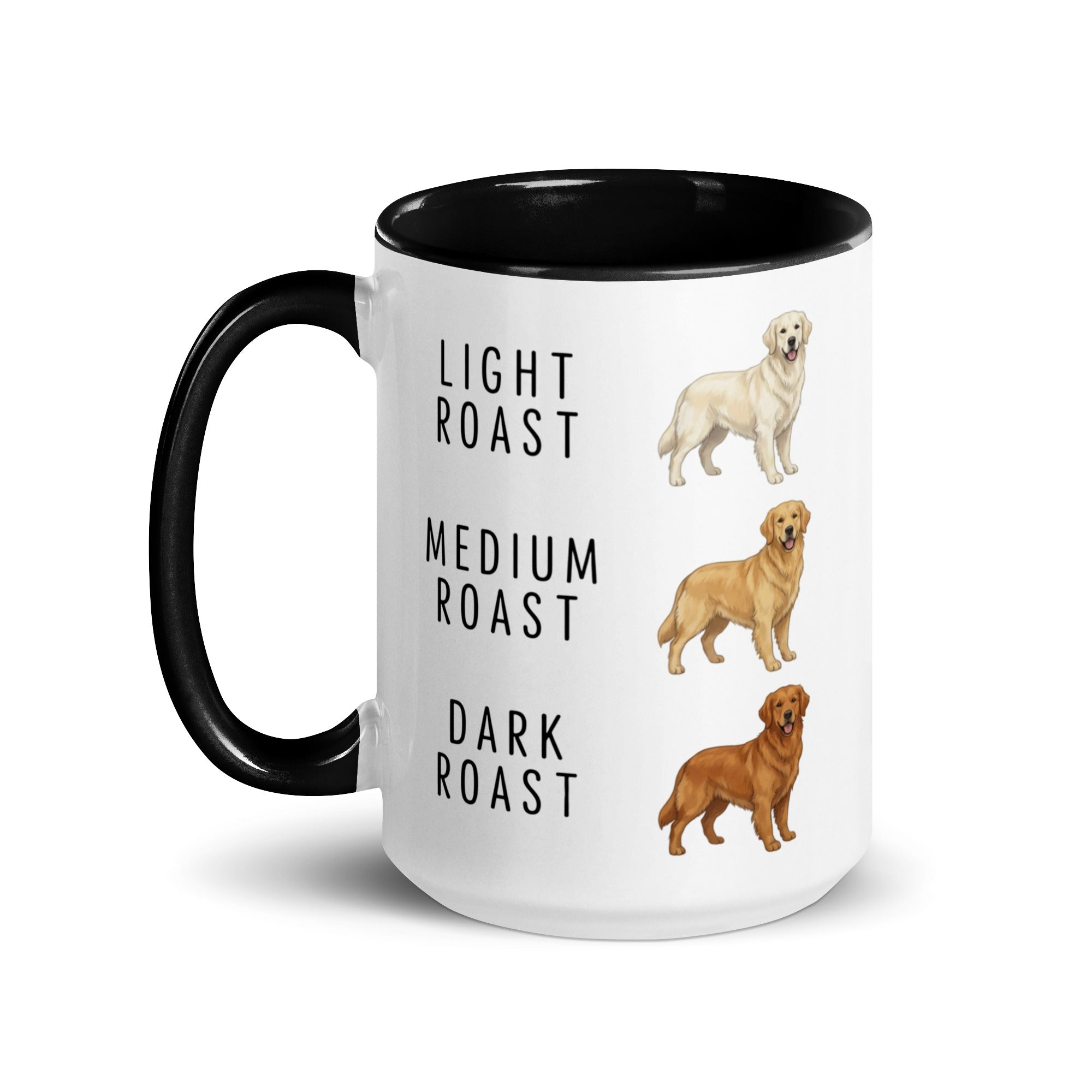 Golden Retriever Coffee Roast Mug . Black 15 oz