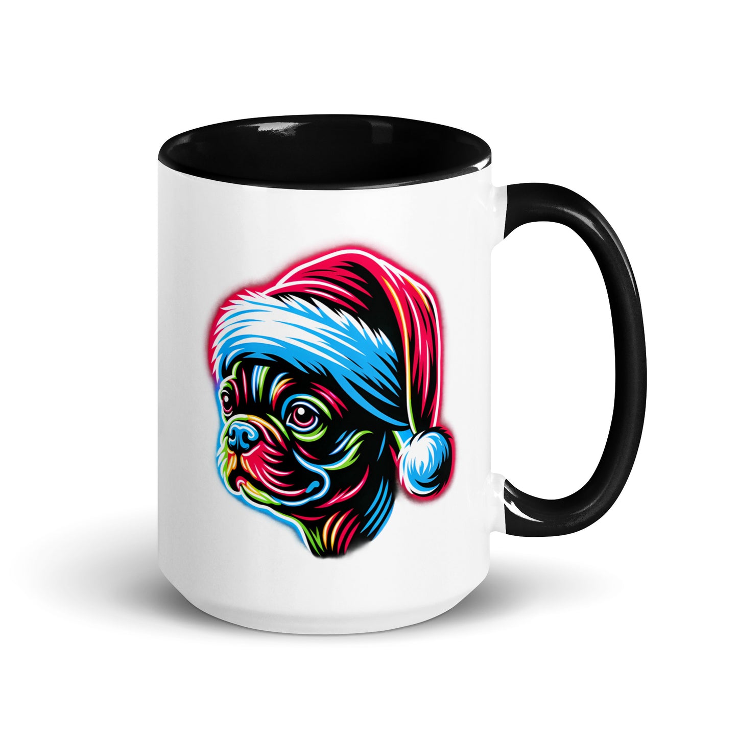 Bright Boston Holiday - Santa Pup Style Mug with Color Inside