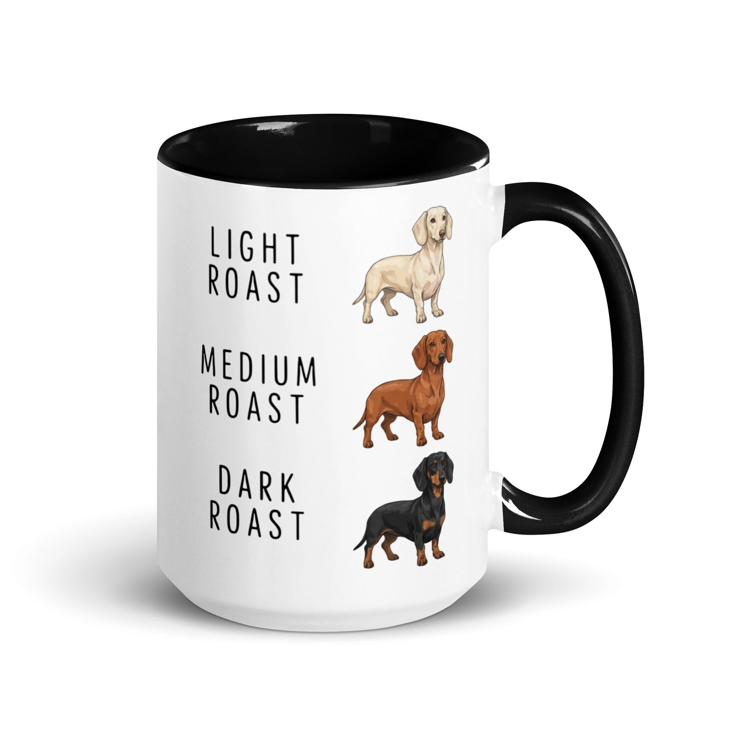 Dachshund Coffee Roast Mug . Black 15 oz